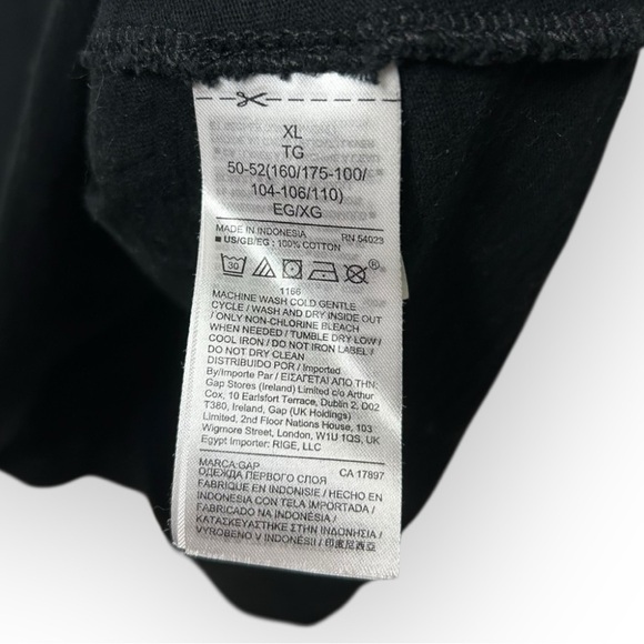 Gap Black V Neck Short Sleeve Tee XL - Picture 5 of 6